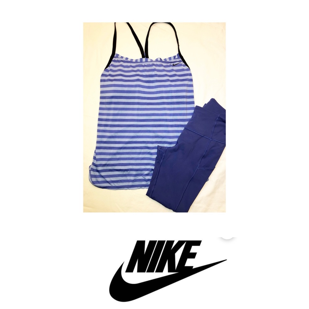 Nike Stripped Criss Cross Tank Top Size Large